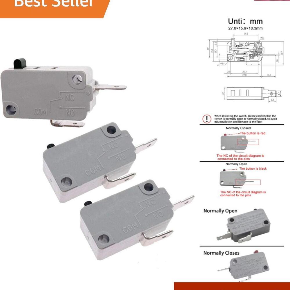 Durable KW3A Microwave Switch - 3-Piece Set with Silver Contacts for Optimal Use